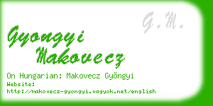 gyongyi makovecz business card